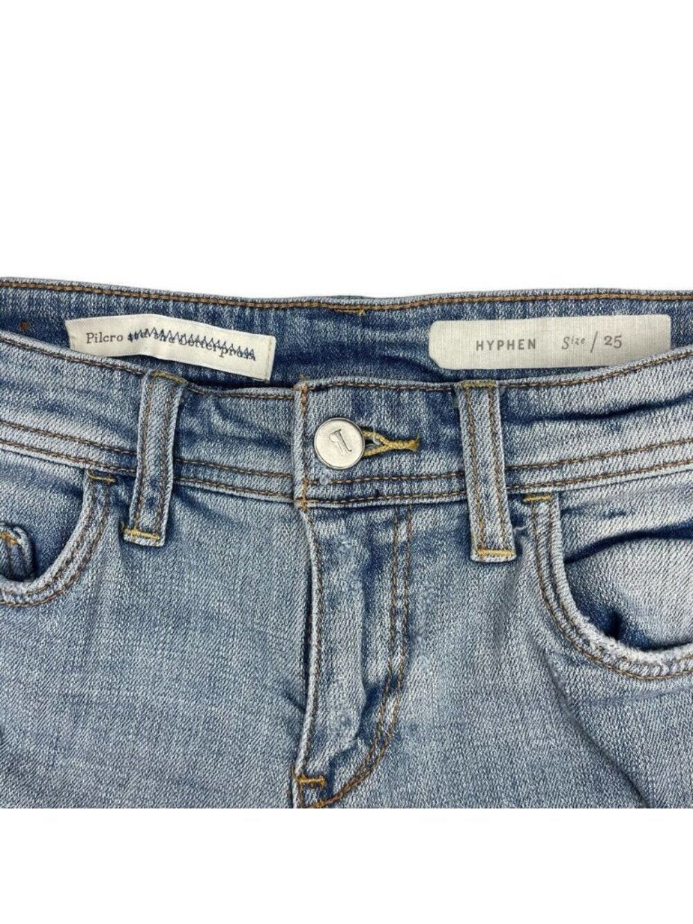 ANTHROPOLOGIE Pilcro and the Letterpress Hyphen Size 25 Mid Length Jean Shorts - Picture 3 of 6